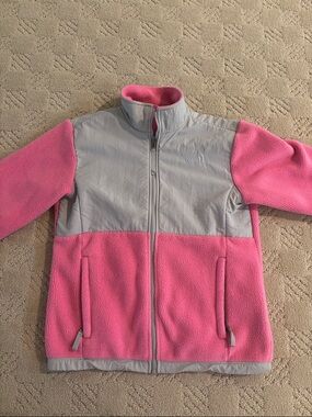 The North Face Pink and Light Gray Zip Fleece Jacket